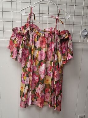 PANSY Floral LOOSE FITTING Blouse Or Dress, One Size